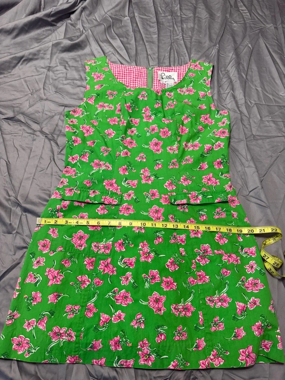 Lilly Pulitzer Green Dress with Pink Floral Print - Picture 8 of 10